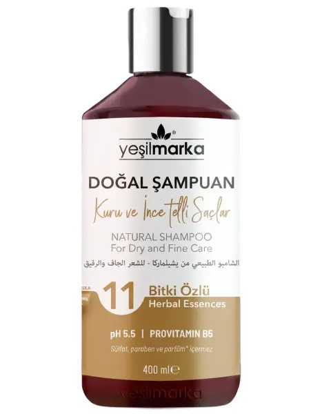 Yeşilmarka 11 Bitki Özlü Kuru ve İnce Telli Saçlar İçin Doğal Şampuan 400 Ml - 1