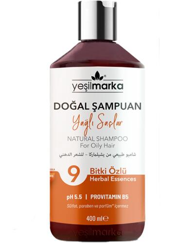 Yeşilmarka 9 Bitki Özlü Yağlı Saçlar İçin Şampuan 400 Ml - Yeşilmarka