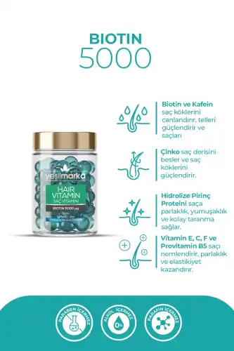 Yeşilmarka Biotin 5000 Ve Kafein Saç Vitamini - 3
