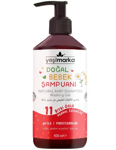 Yeşilmarka Çilekli Doğal Bebek Şampuanı 400 Ml - Yeşilmarka